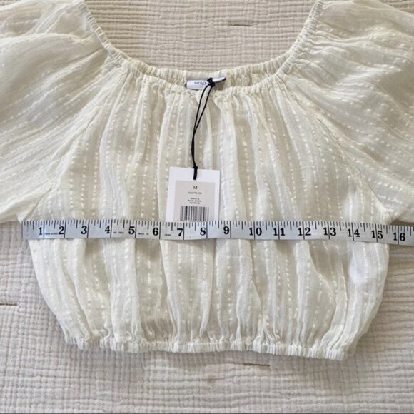 New Onia Colette Cropped Off-The-Shoulder Cotton-Blend Jacquard Top - Picture 9 of 12